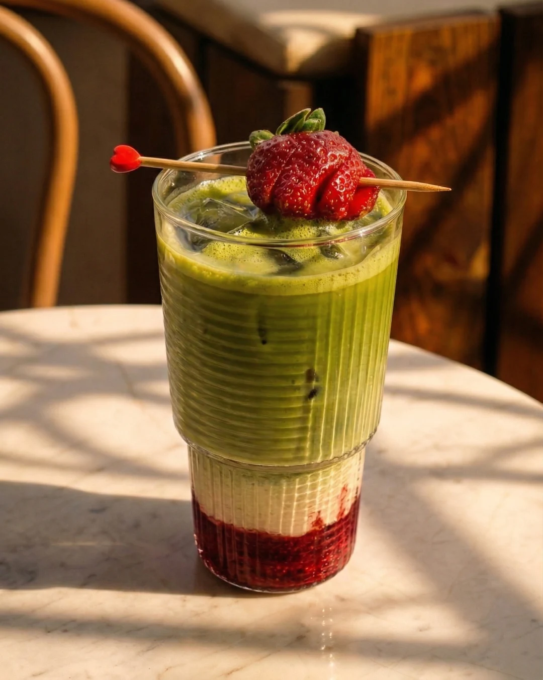 Ice Strawberry Matcha Latte